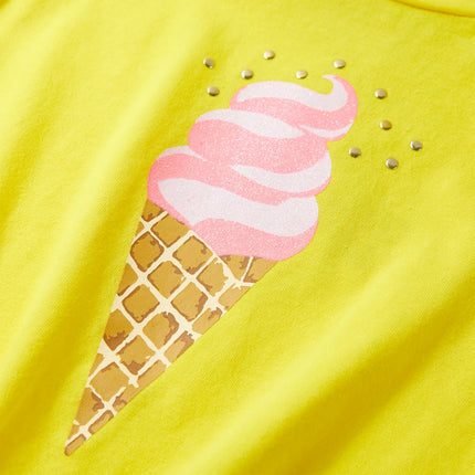 T-shirt til børn str. 140 gul