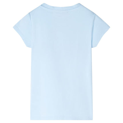 T-shirt til børn str. 128 lyseblå