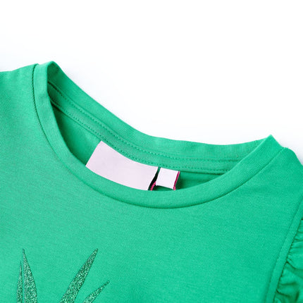 T-shirt til børn str. 116 grøn