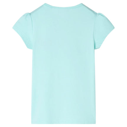 T-shirt til børn str. 128 akvamarinblå