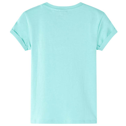 T-shirt til børn str. 128 lys mintgrøn