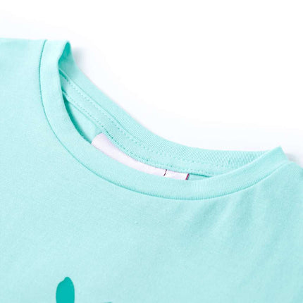 T-shirt til børn str. 128 lys mintgrøn