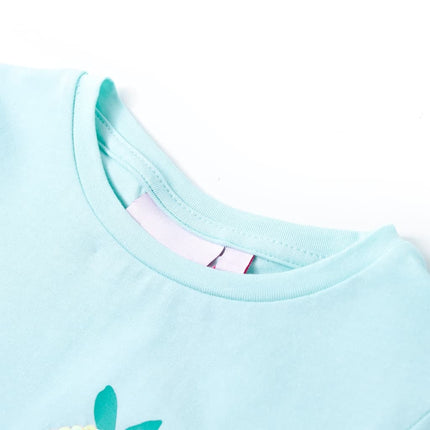 T-shirt til børn str. 128 akvamarinblå