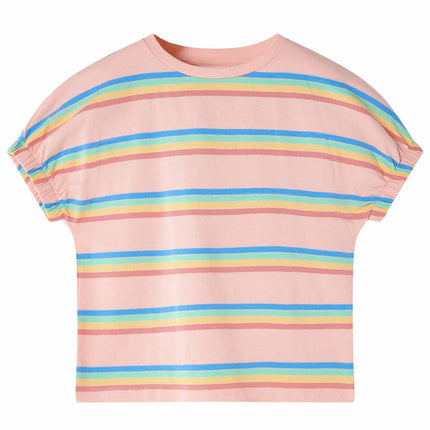 T-shirt til børn str. 128 ferskenfarvet