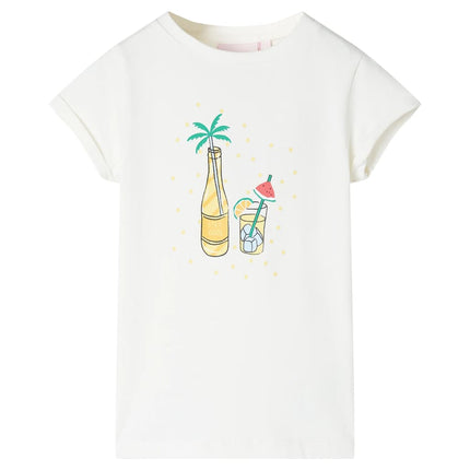 T-shirt til børn str. 104 ecrufarvet