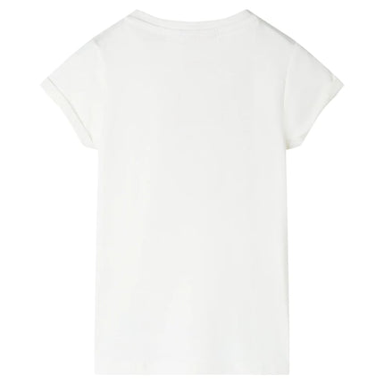 T-shirt til børn str. 116 ecrufarvet