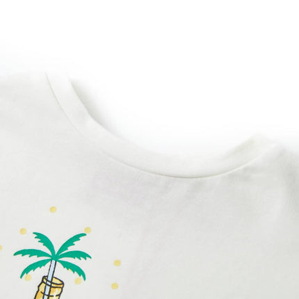 T-shirt til børn str. 116 ecrufarvet