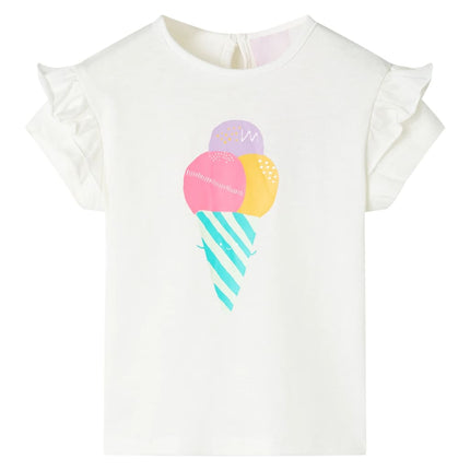 T-shirt til børn str. 104 ecrufarvet