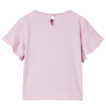 T-shirt til børn str. 104 med flæser lilla