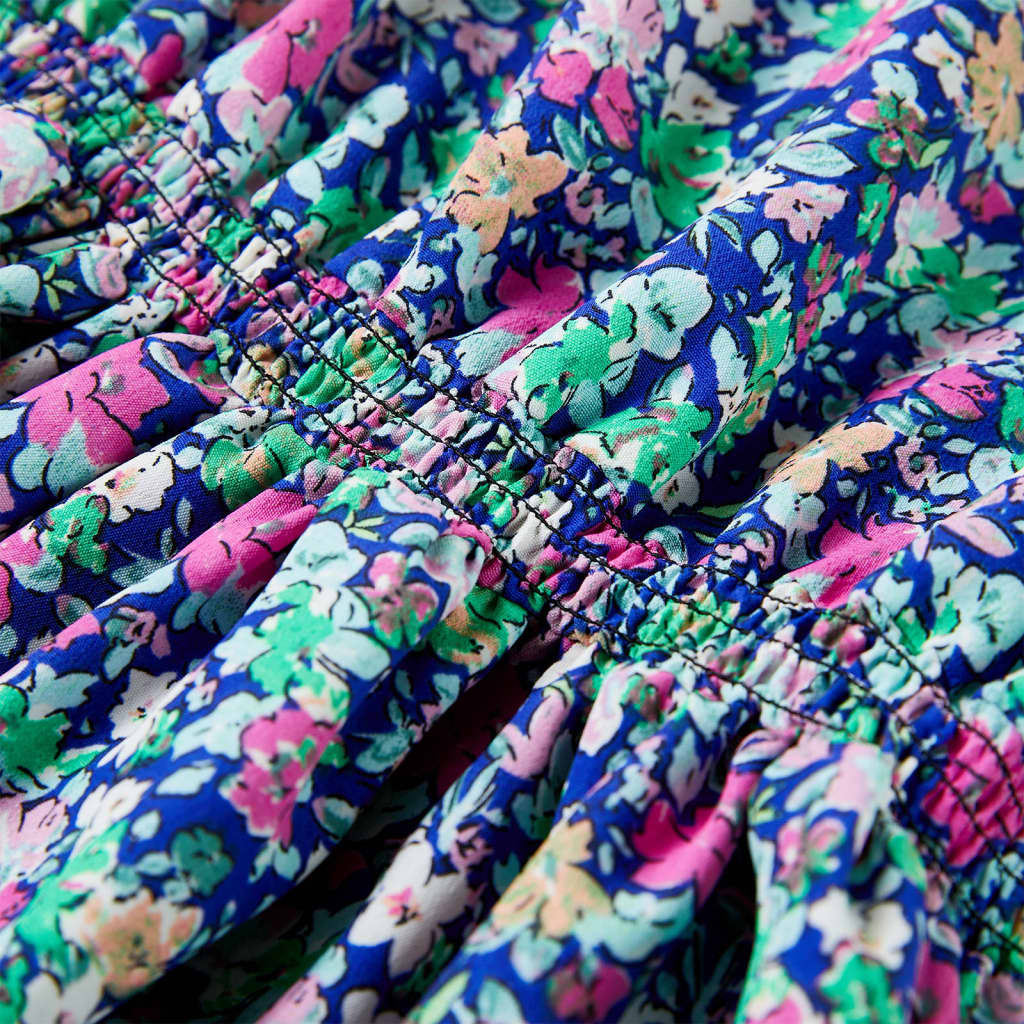 Kjole til børn str. 140 flæseærmer koboltblå