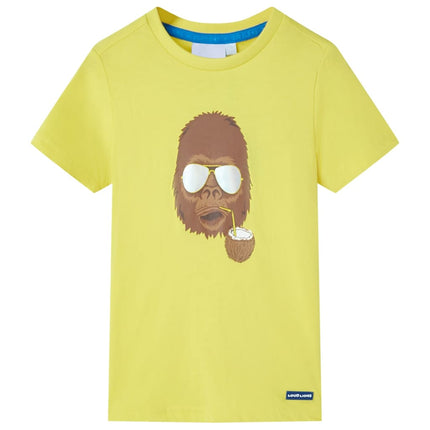 Kortærmet T-shirt til børn str. 140 gul