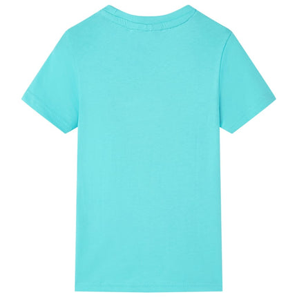 Kortærmet T-shirt til børn str. 128 akvamarinblå