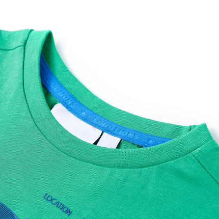 T-shirt til børn str. 116 grøn