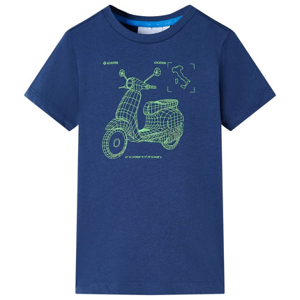 T-shirt til børn str. 116 mørkeblå