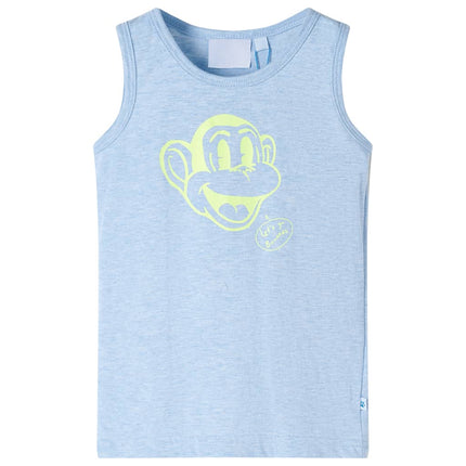 Tanktop til børn str. 104 blåmeleret