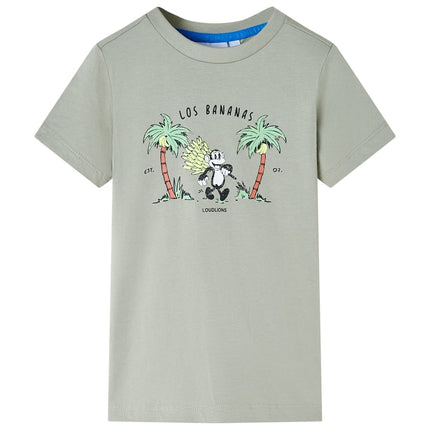 T-shirt til børn str. 140 lys kakifarve