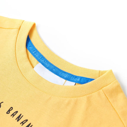 T-shirt til børn str. 92 lys okkergul