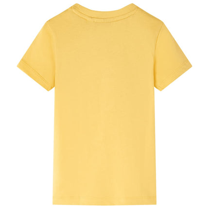 T-shirt til børn str. 128 lys okkergul