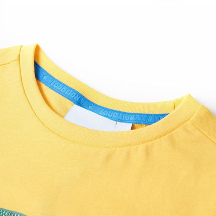 T-shirt til børn str. 104 okkergul