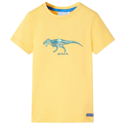 T-shirt til børn str. 128 okkergul