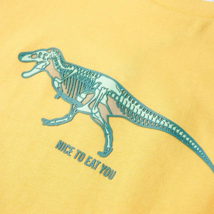 T-shirt til børn str. 128 okkergul