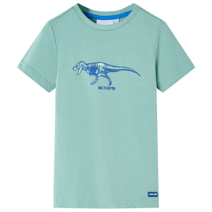 T-shirt til børn str. 116 lys kakifarve
