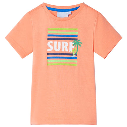 T-shirt til børn str. 128 neon-orange