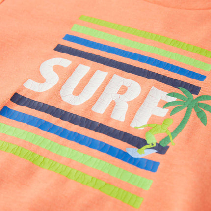 T-shirt til børn str. 128 neon-orange