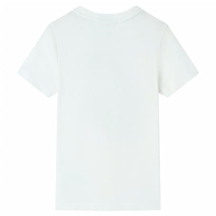 Kortærmet T-shirt til børn str. 140 ecrufarvet