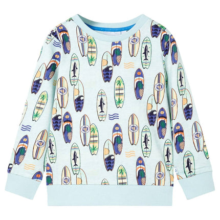 Sweatshirt til børn str. 128 blåmeleret