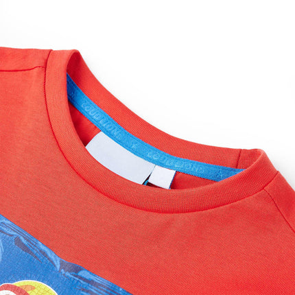 Kortærmet T-shirt til børn str. 140 rød