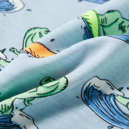 Pyjamas til børn str. 116 korte ærmer lyseblå