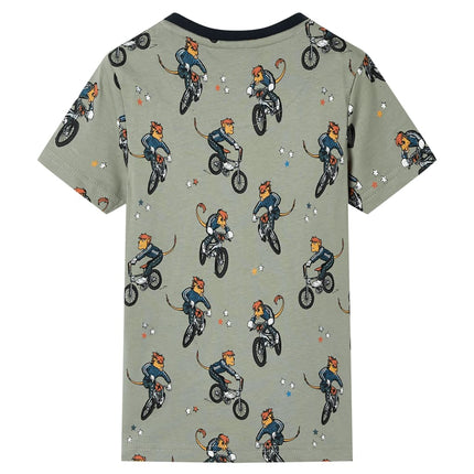 Pyjamas til børn str. 92 korte ærmer lys kakifarve