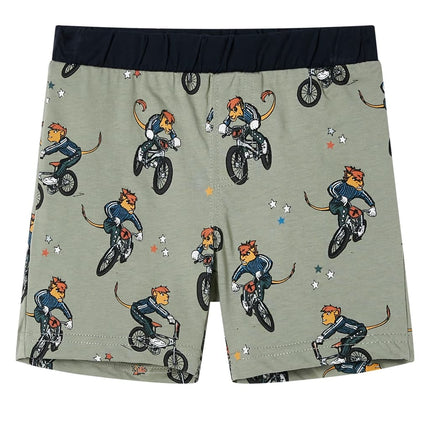 Pyjamas til børn str. 92 korte ærmer lys kakifarve