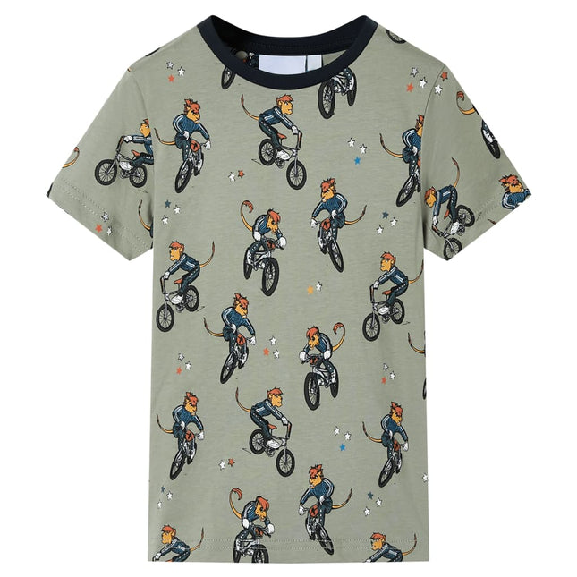 Pyjamas til børn str. 104 korte ærmer lys kakifarve