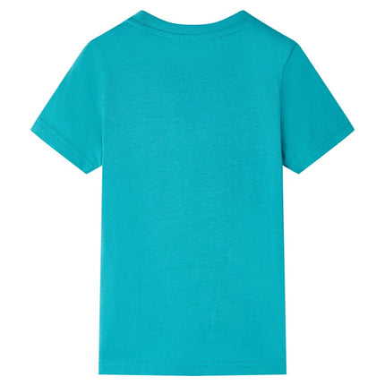 Kortærmet T-shirt til børn str. 128 mørk mintgrøn