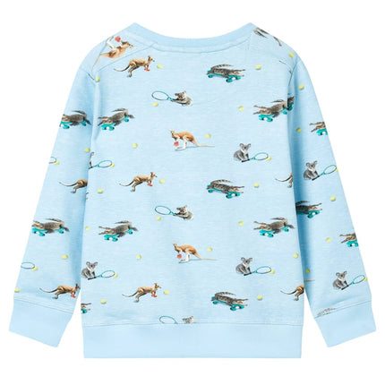 Sweatshirt til børn str. 116 lys blåmeleret