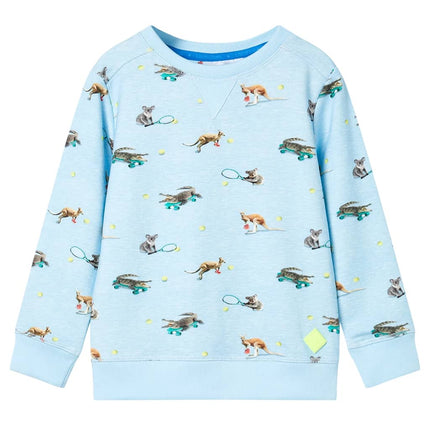 Sweatshirt til børn str. 128 lys blåmeleret