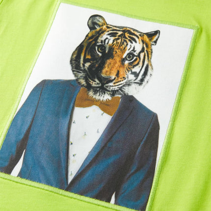 Kortærmet T-shirt til børn str. 116 limegrøn