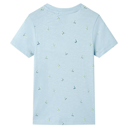 T-shirt til børn str. 104 lyseblå