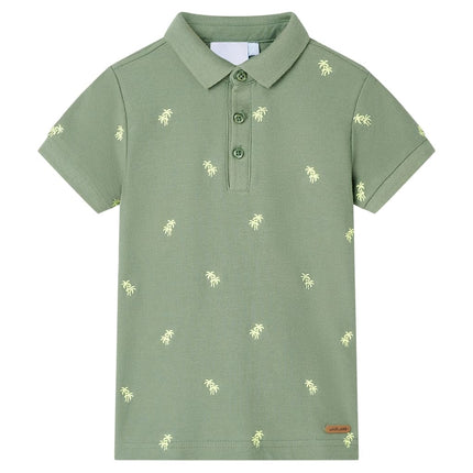Poloshirt til børn str. 92 khakifarvet
