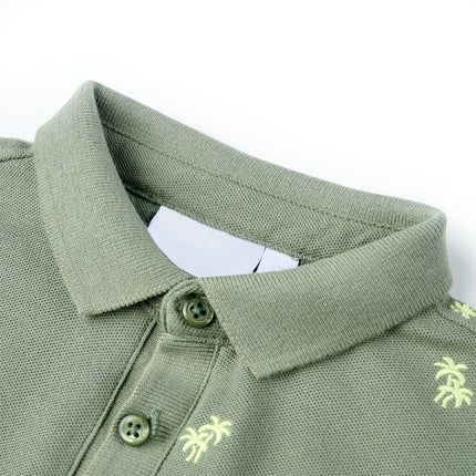 Poloshirt til børn str. 92 khakifarvet
