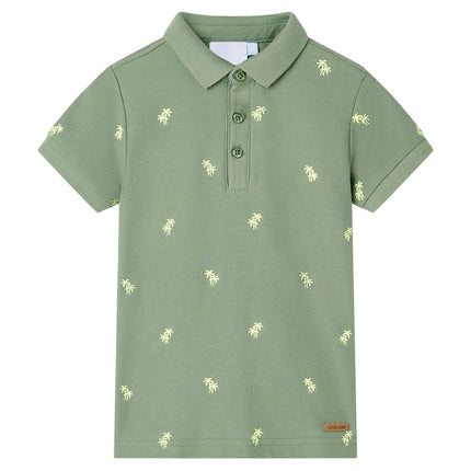 Poloshirt til børn str. 140 khakifarvet