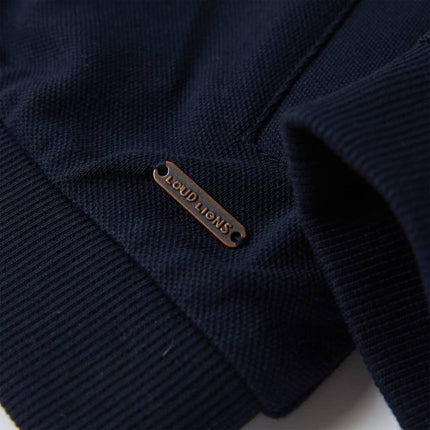 Sweatshirt til børn str. 104 med lynlås marineblå