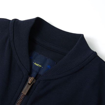 Sweatshirt til børn str. 116 med lynlås marineblå