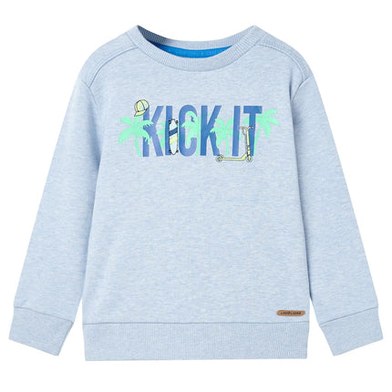 Sweatshirt til børn str. 140 blåmeleret