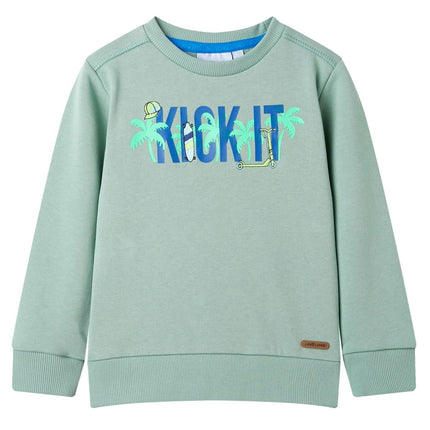 Sweatshirt til børn str. 116 lys kakifarve