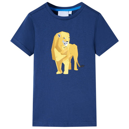 T-shirt til børn str. 128 mørkeblå