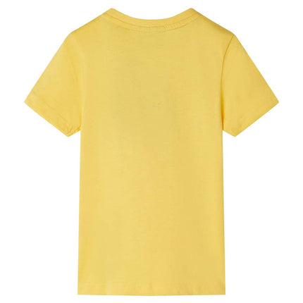 Kortærmet T-shirt til børn str. 128 lys okkergul