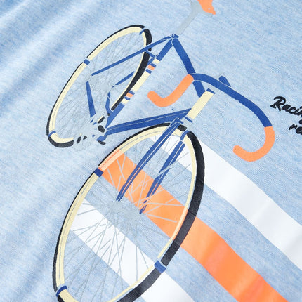 T-shirt til børn str. 128 blåmeleret